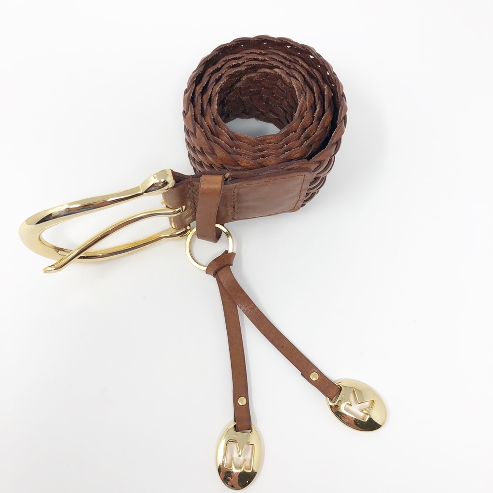 Michael Kors Leather Brown Braided Belt Size S